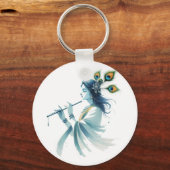 Moderne Krishna-print – mix van traditie Sleutelhanger (Achterkant)