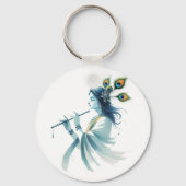 Moderne Krishna-print – mix van traditie Sleutelhanger (Achterkant)