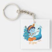 Moderne Krishna-print – mix van traditie Sleutelhanger (voorkant)