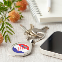 Moderne Kroatische Vlag Met Wapen Cute Sleutelhanger
