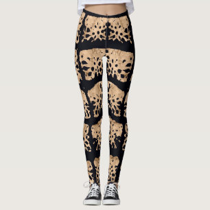 Moderne krokodillenpatroon in roos goud en zwart leggings