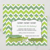 Moderne krokodillenverjaardag nodigt kaart (Voorkant / Achterkant)