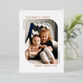 Moderne kromme Lijst - Minimale kerstdagen Folie Feestdagenkaart (Staand Voorkant)