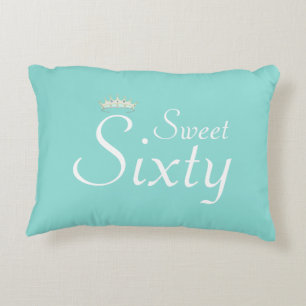 Moderne Kroon Sweet Sixty op Turquoise Turkoois Accent Kussen