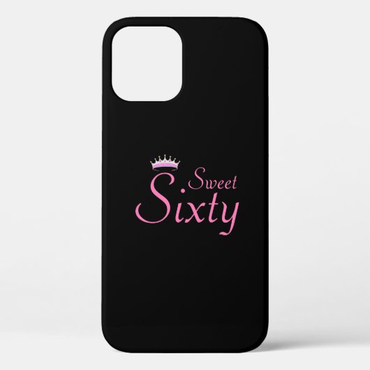 Moderne Kroon Sweet Sixty op Zwart Case-Mate iPhone Case (Achterkant)