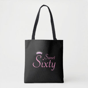 Moderne kroon Sweet Sixty op zwart Tote Bag