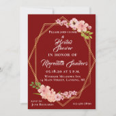 Moderne kruidenierswaren en bleekroze Vrijgezellen Kaart (Voorkant)