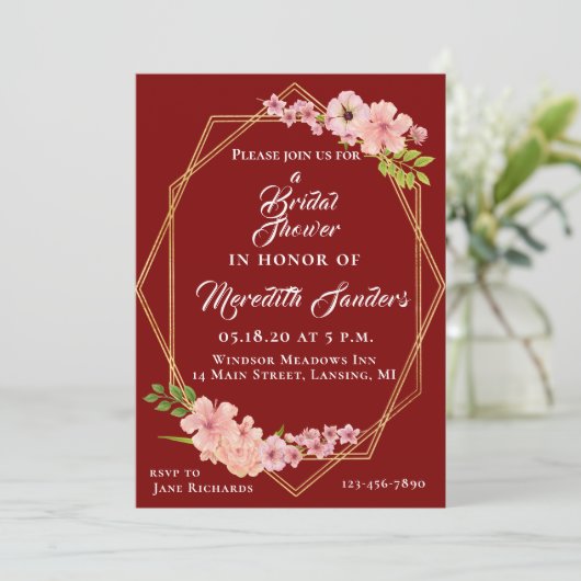 Moderne kruidenierswaren en bleekroze Vrijgezellen Kaart (Staand voorkant)