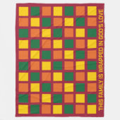 Moderne kruidige kleuren Geometrische vierkanten F Fleece Deken (Voorkant)