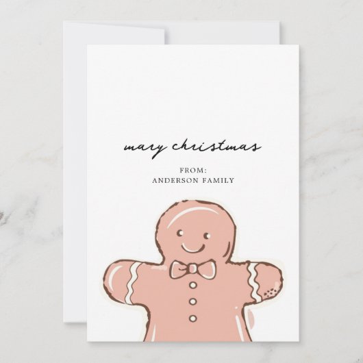 Moderne Kruidkoekmannetje Prettig Kerstfeest Feestdagenkaart (Voorkant)