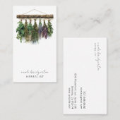 Moderne kruidkundige opknoping gedroogde Planten N Visitekaartje (Voorkant / Achterkant)