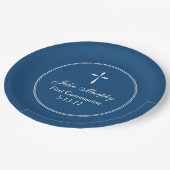 Moderne kruis gepersonaliseerde marine papieren bordje (Gekanteld)