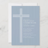 Moderne kruis Heilige Communie uitnodiging (Voorkant)