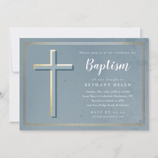 Moderne kruis religieuze doop & doopsel kaart (Voorkant)
