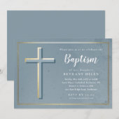 Moderne kruis religieuze doop & doopsel kaart (Voorkant / Achterkant)