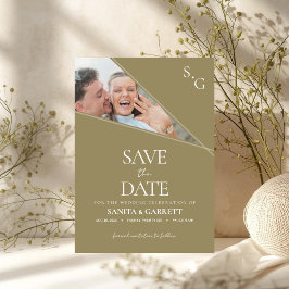 Moderne kruisende lijnen Save The Date kaart