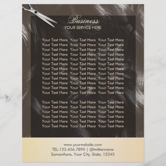 Moderne Krullenhaar Elegante Kapsalon Brochures (Voorkant)