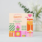 Moderne Kubische neonvolwassen verjaardag Kaart (Staand voorkant)