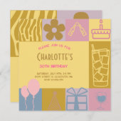 Moderne Kubische pastel volwassen verjaardag Kaart (Voorkant / Achterkant)