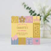 Moderne Kubische pastel volwassen verjaardag Kaart (Staand voorkant)