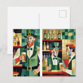 Moderne Kubistische Ierse Pub Kunst Briefkaart (Voorkant / Achterkant)