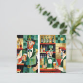 Moderne Kubistische Ierse Pub Kunst Briefkaart (Staand voorkant)