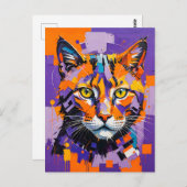 Moderne kubistische kattenkunst briefkaart (Voorkant / Achterkant)