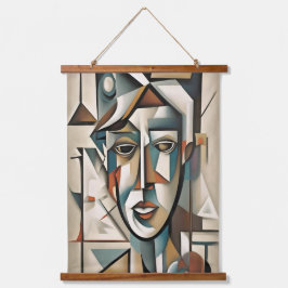 Moderne kubistische portretten Abstracte kunst Hangend Wandkleed