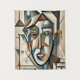 Moderne kubistische portretten Abstracte kunst Wandkleed