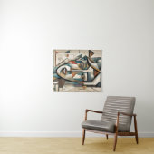 Moderne kubistische portretten Abstracte kunst Wandkleed (In Situ (horizontaal))