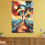 Moderne kubistische visie op de schreeuw canvas afdruk (Insitu (Woonkamer))