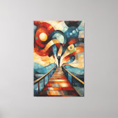 Moderne kubistische visie op de schreeuw canvas afdruk (Voorkant)