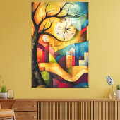 Moderne kubistische visie op het geheugen canvas afdruk (Insitu (Woonkamer))