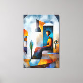 Moderne kubistische visie op het tijdperk van leeg canvas afdruk (Voorkant)