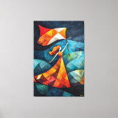 Moderne kubistische visie op vrijheid die het volk canvas afdruk (Voorkant)