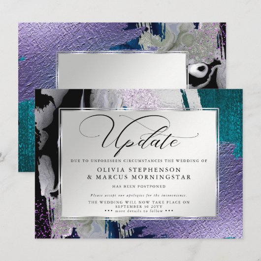 Moderne Kühne Abstracte Orchidee Aquamarijn Uitste Kaart (Voorkant / Achterkant)