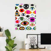 Moderne Kunst Abstract Elegant Geometrisch Minimal Poster (Thuiskantoor)