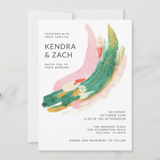 Moderne kunst Abstract gekleurde streekweddenschap (Voorkant)