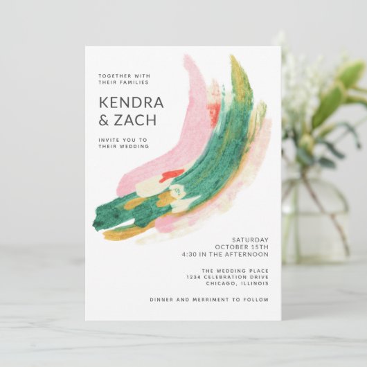 Moderne kunst Abstract gekleurde streekweddenschap (Staand voorkant)