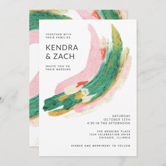 Moderne kunst Abstract gekleurde streekweddenschap (Voorkant / Achterkant)