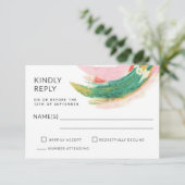 Moderne Kunst Abstract Geschilderde Stroken Bruilo RSVP Kaartje (Staand voorkant)