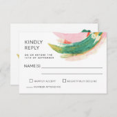 Moderne Kunst Abstract Geschilderde Stroken Bruilo RSVP Kaartje (Voorkant / Achterkant)