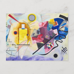 Moderne Kunst Abstract Kandinsky Geel Rood Blauw Feestdagenkaart