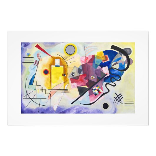 Moderne Kunst Abstract Kandinsky Geel Rood Blauw Foto Afdruk (Voorkant)