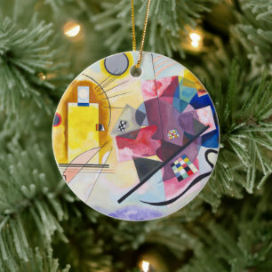 Moderne Kunst Abstract Kandinsky Geel Rood Blauw Keramisch Ornament