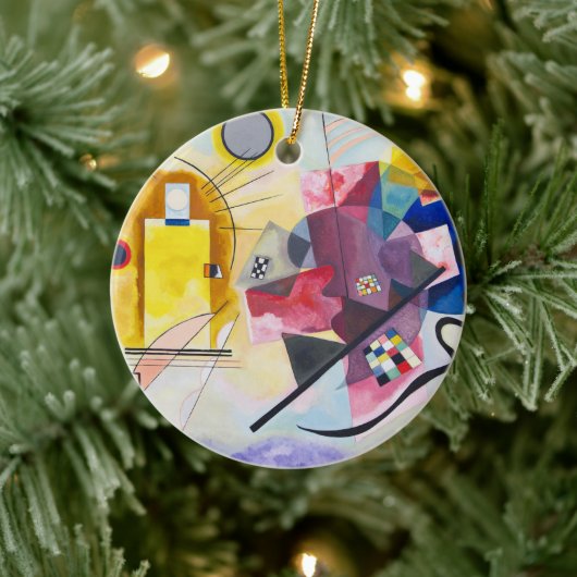 Moderne Kunst Abstract Kandinsky Geel Rood Blauw Keramisch Ornament (Boom)