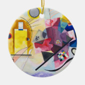 Moderne Kunst Abstract Kandinsky Geel Rood Blauw Keramisch Ornament (Voorkant)