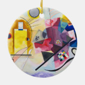 Moderne Kunst Abstract Kandinsky Geel Rood Blauw Keramisch Ornament (Achterkant)