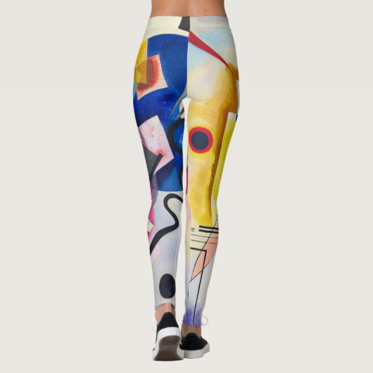 Moderne Kunst Abstract Kandinsky Geel Rood Blauw Leggings (Achterkant)