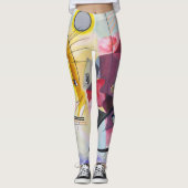 Moderne Kunst Abstract Kandinsky Geel Rood Blauw Leggings (Voorkant)